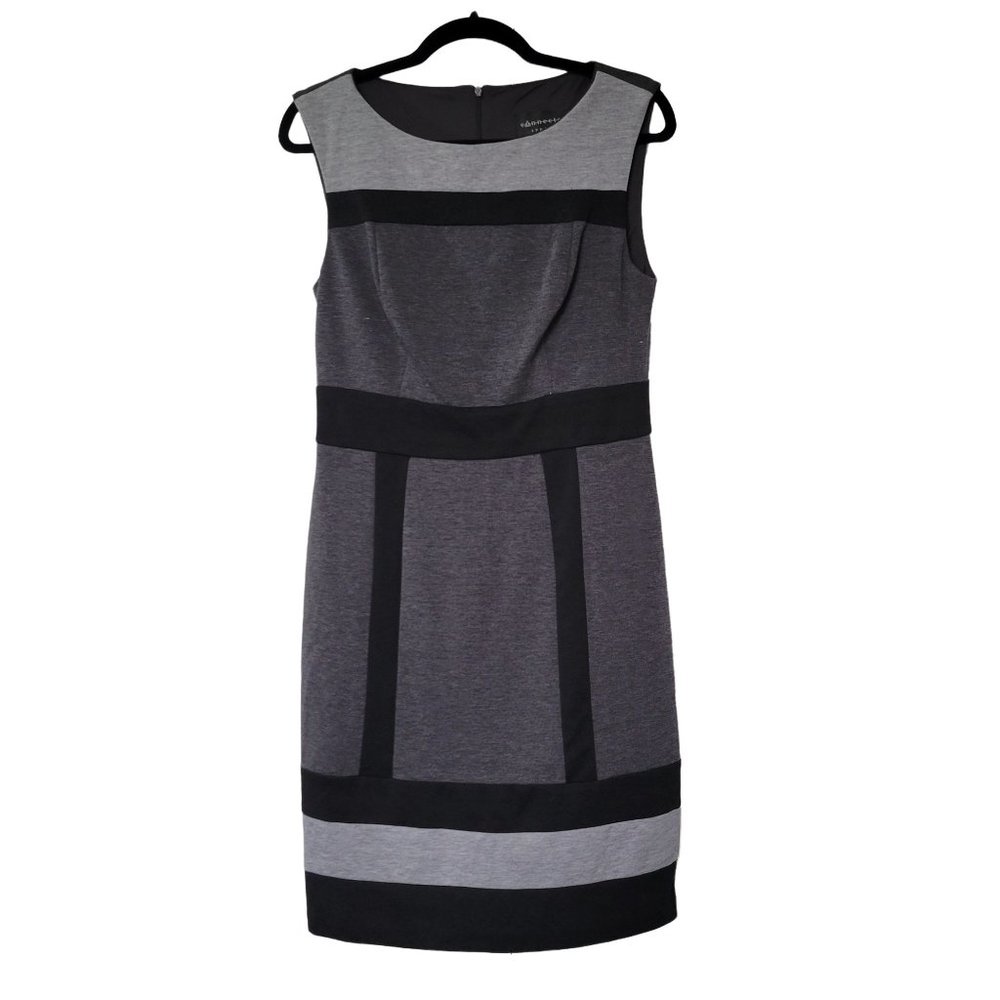 Connected apparel Gray color block knee high sleeveless dress women's 1206